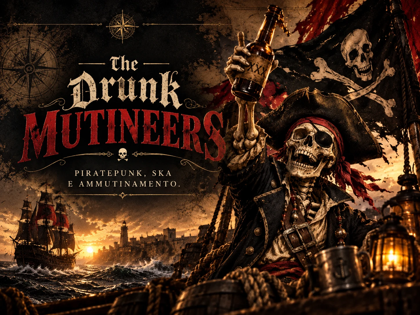 Logo in stile piratesco dei The Drunk Mutineers